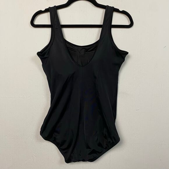 Lands' End Black One Piece Swimsuit Size Size Medium 10/12 - Picture 3 of 5